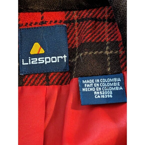 Vintage Liz Sport Plaid Blazer Wool Red Tartan Womens 6 Academia Preppy Holidays - Picture 5 of 6